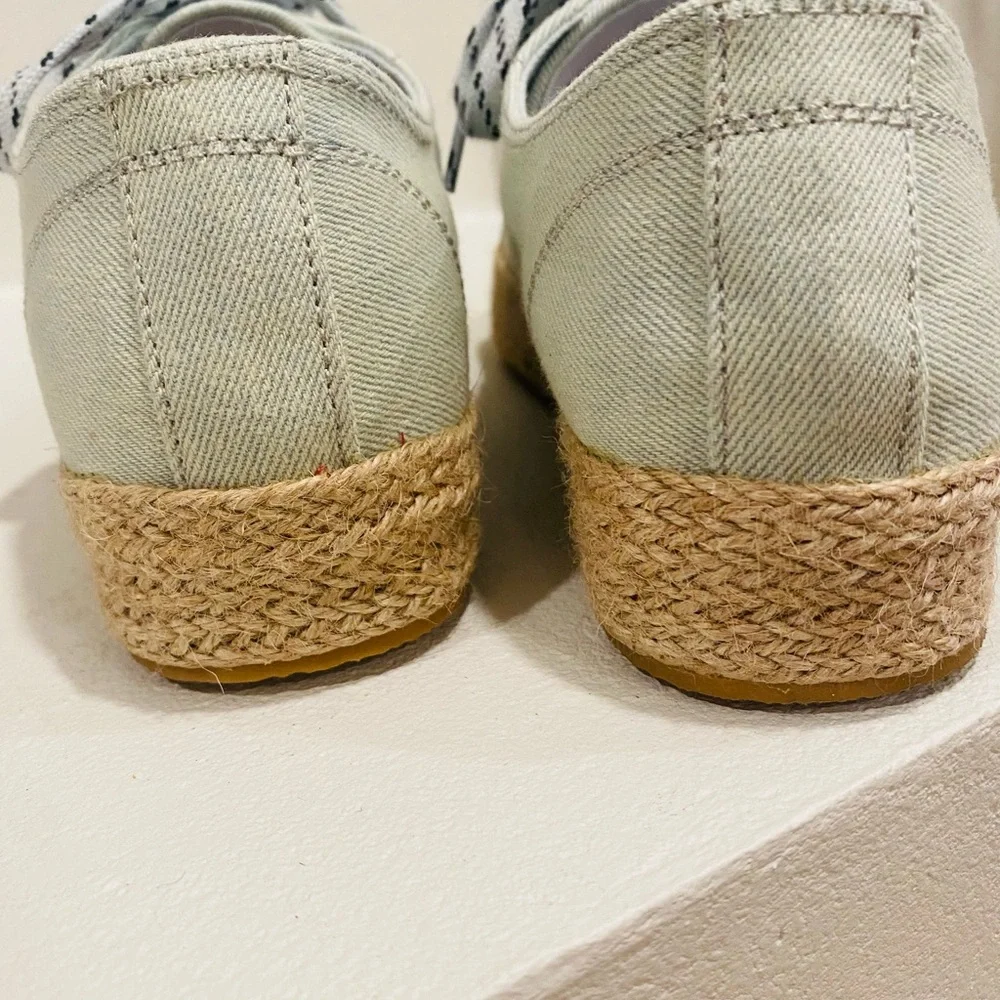 New Madden 9M Teal Cannes Lace Up Platform Espadrille Sneakers